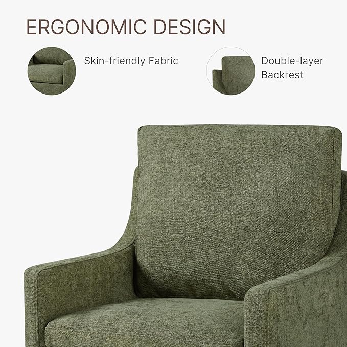 Upholstered Dining Chairs with Casters Easy Assembly Side Deskchair with Rollers for Diningroom Living Room, Green, 1 Box