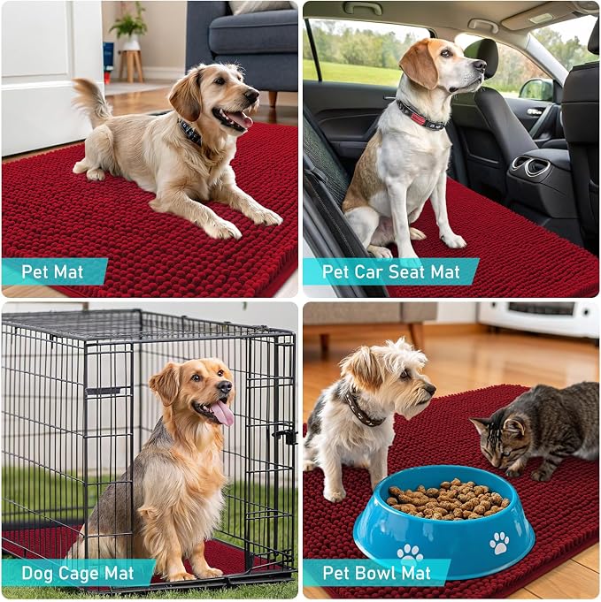 OLANLY Dog Door Mat for Muddy Paws 59x32, Absorbs Moisture and Dirt, Absorbent - Image 7
