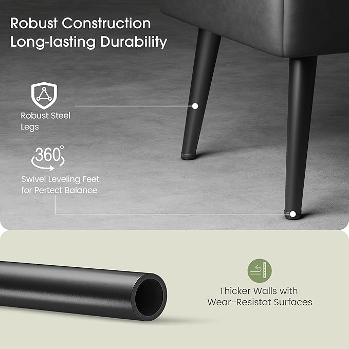 GarveeHome Storage Ottoman Bench, Mid-Century Modern Entryway Bedroom Bench, Synthetic Leather with Stitching, Safety Hinges, Loads 680 Lb, Black