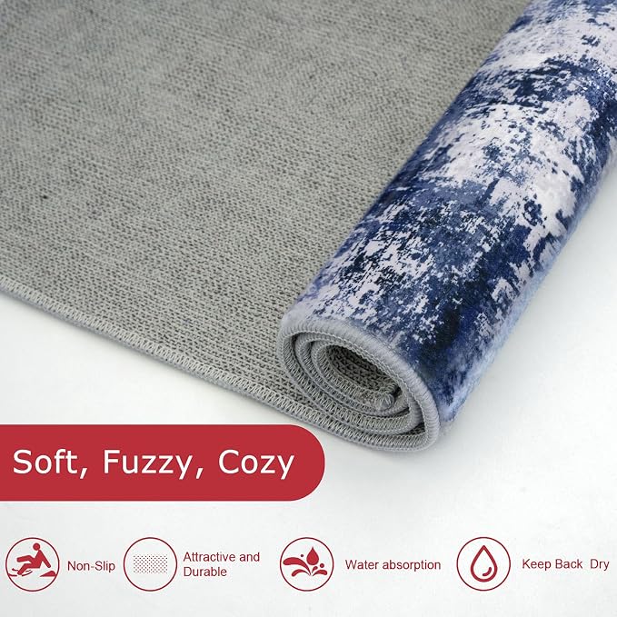 KOZYFLY Modern Abstract 3x5 Area Rug Washable Bedroom Rug Throw Entry Mat - Image 5