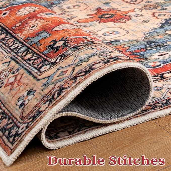 SERISSA Washable Rugs 9x12 Area Rugs, Large Non-Slip Boho Living Room Rug - Image 7