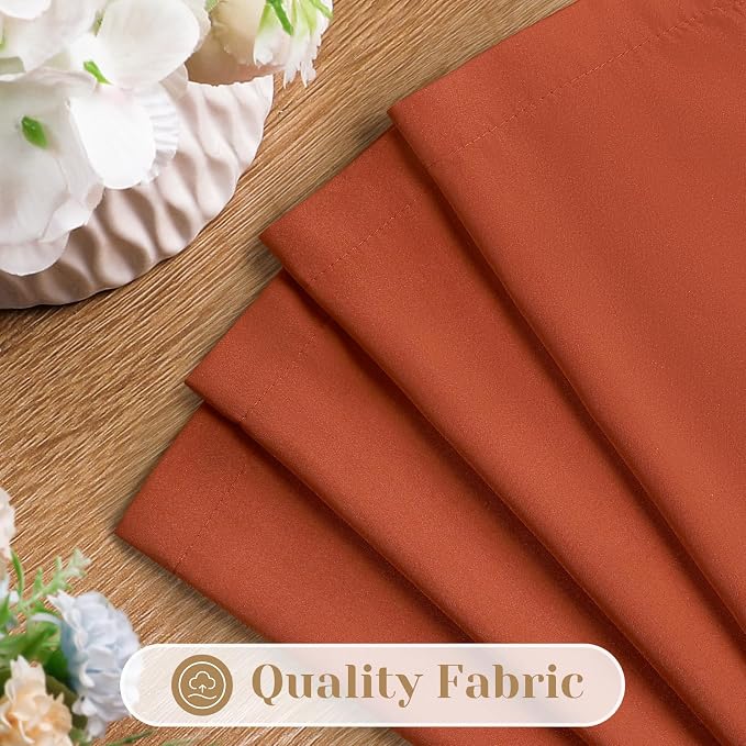 HOMEIDEAS Non-See-Through Fall Burnt Orange Privacy Sheer Curtains, 52 X 54 - Image 4