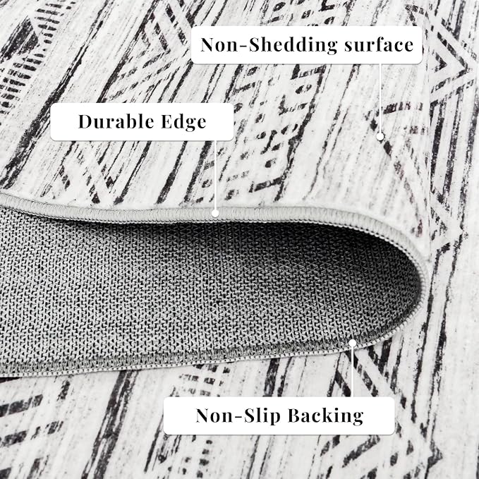 3x18 Washable Kitchen Runner Rug: Modern Moroccan Runners - Image 6