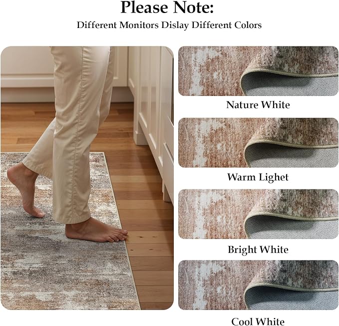 3x15 Washable Kitchen Runner Rug: Modern Abstract Runners - Image 7