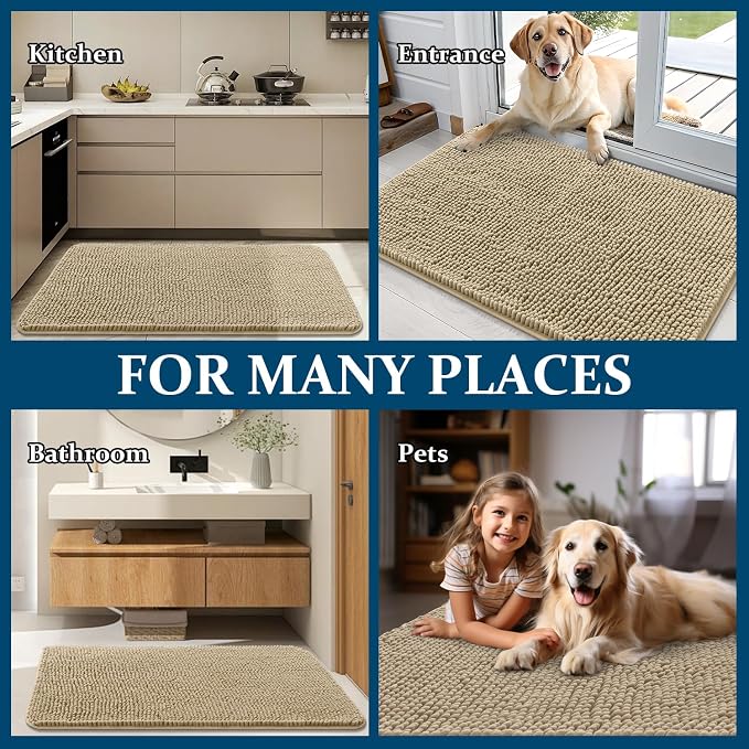 OLANLY Dog Door Mat for Muddy Paws 48x30, Absorbs Moisture and Dirt, Absorbent - Image 8