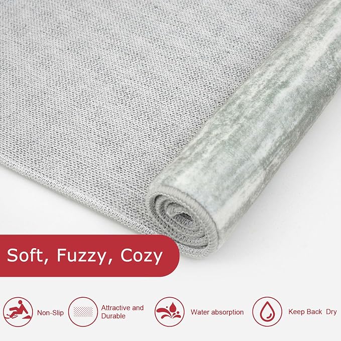 KOZYFLY Kitchen Runner Rug for Hallway Non-Slip Modern Abstract Runner Rug 2x5 - Image 5