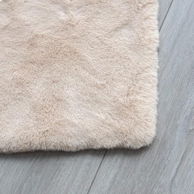 ORINOVA White Fluffy Faux Rabbit Fuzzy Fur Rug - Image 9