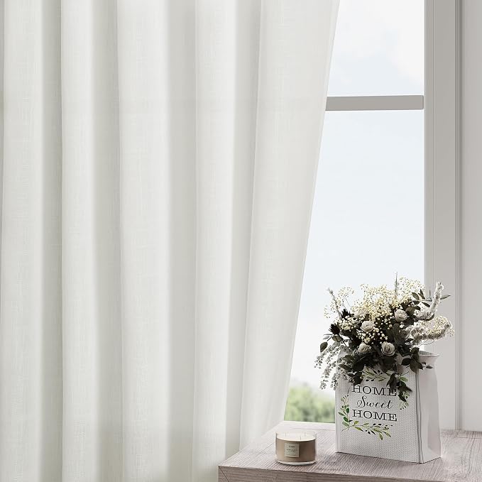 Semi Sheer Linen Curtains 120 Inches Long - Image 2