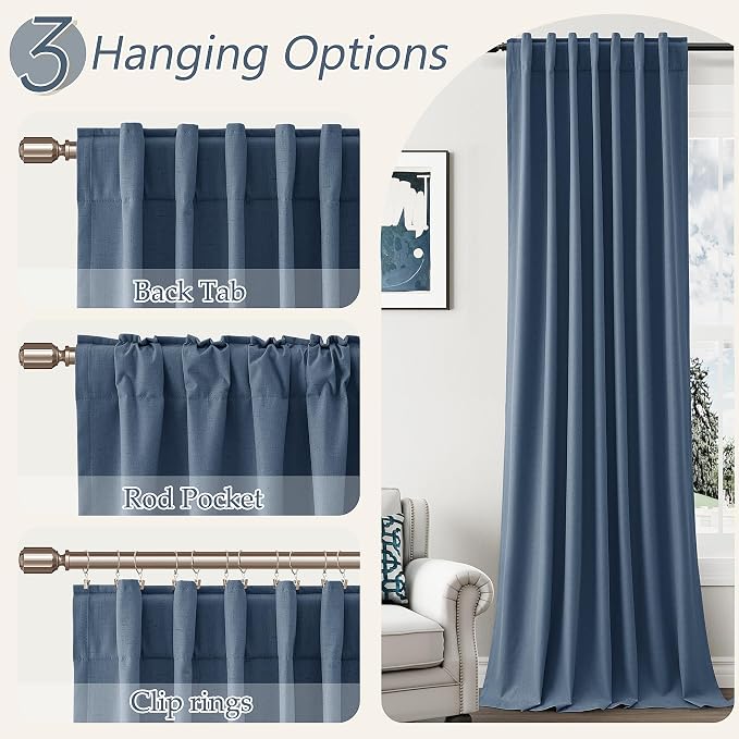 Guken 100% Blackout Curtains 84 Inch Length 2 Panels Set - Image 6