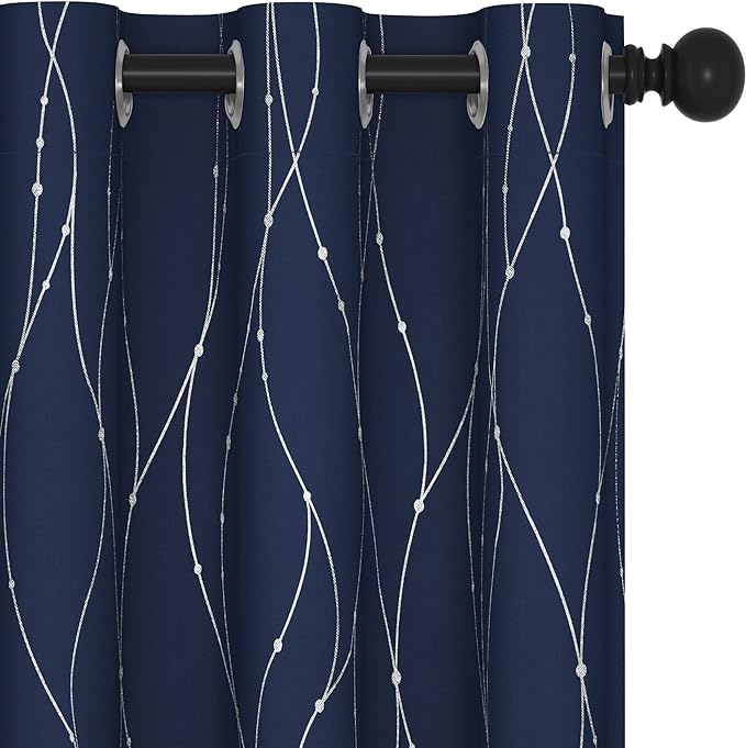 Deconovo Navy Blue Curtains, 42 x 84 Inch, Thermal Insulated Soundproof Privacy by Deconovo