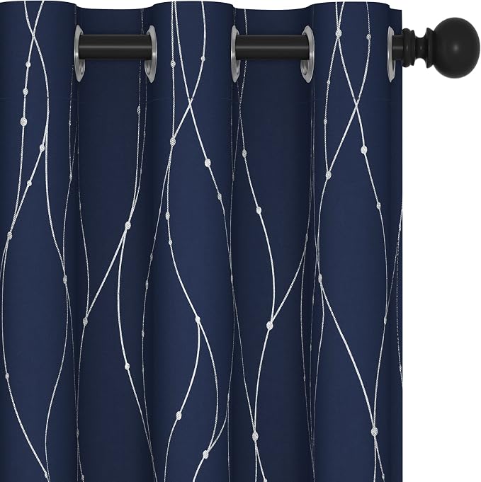 Deconovo Navy Blue Curtains, 42 x 95 Inch, Thermal Insulated Soundproof Privacy by Deconovo