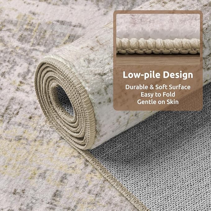 9 x 12 Area Rugs for Living Room, Machine Washable Non Slip Rug Ultra Soft Low - Image 4