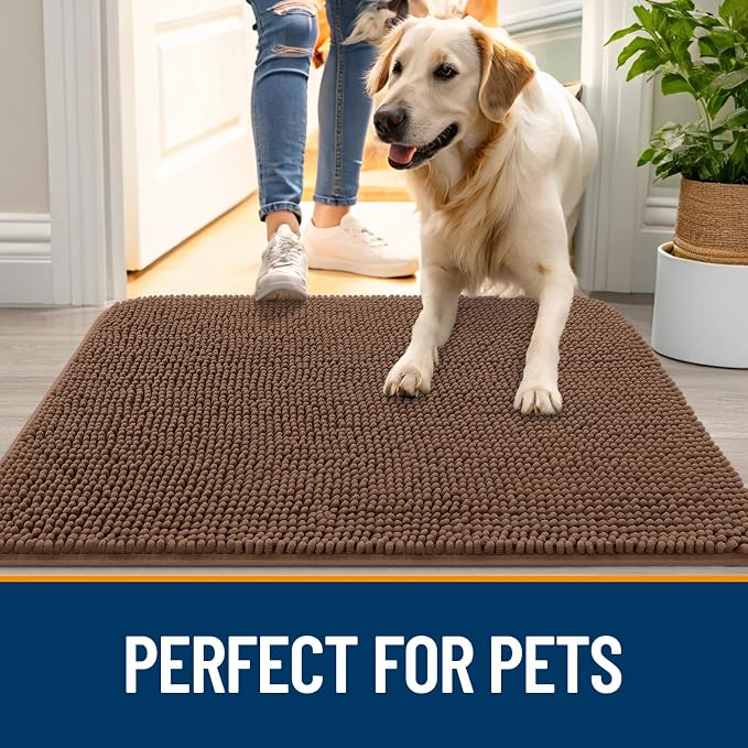 OLANLY Dog Door Mat for Muddy Paws 59x32, Absorbs Moisture and Dirt, Absorbent - Image 6