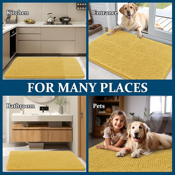 OLANLY Dog Door Mat for Muddy Paws 36x24, Absorbs Moisture and Dirt, Absorbent - Image 8