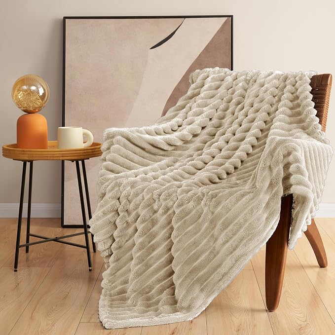 IMEET Linen Ribbed Twin Blanket - Image 9