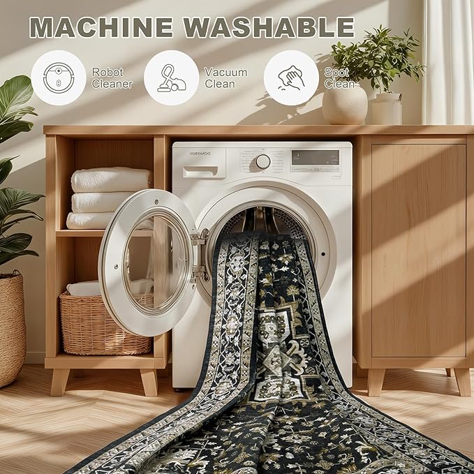 Area Rugs 10x14 Living Room Rug: Washable Rug Soft Vintage Boho Carpet Indoor - Image 6