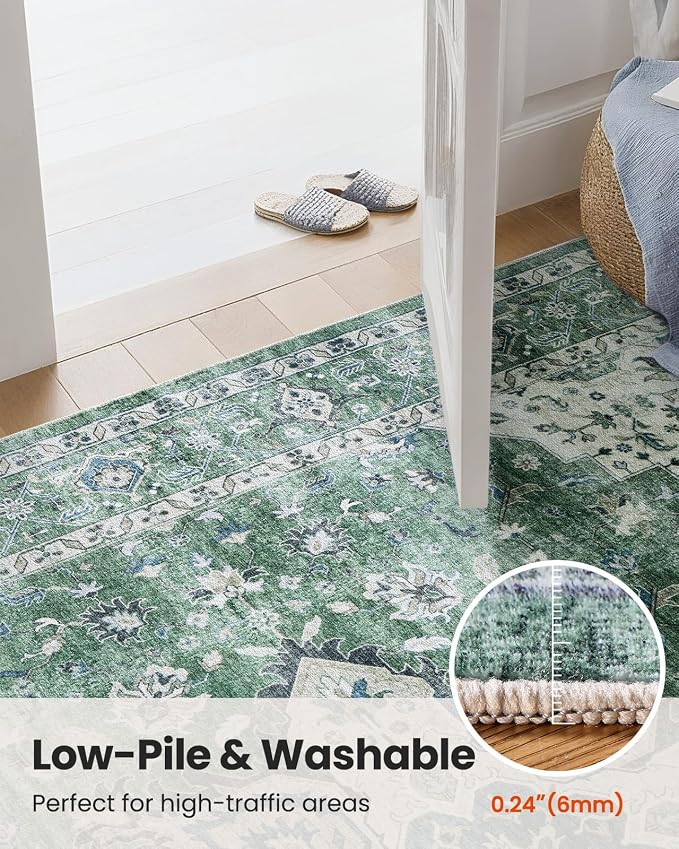 AMADA HOMEFURNISHING 2x4 Washable Area Rug, Low-Profile Entryway Rug - Image 8