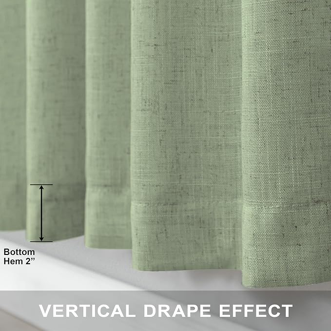 Light Sage Green Linen Curtains 120 Inches Long - Image 7