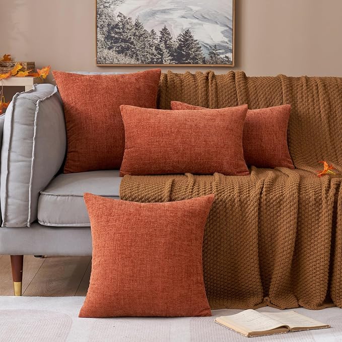 MIULEE Pack of 2 Couch Throw Pillow Covers 20x20 Inch Soft Burnt Orange - Image 8