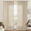 LAMIT 95 Inch Long Linen Curtains by LAMIT