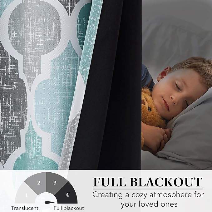 Beauoop 100% Blackout Curtains 63 Inches Long 2 Panels - Image 5