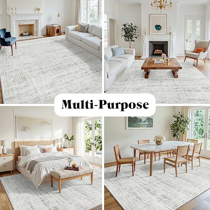 8x10 Area Rugs Washable Rug: Anti-Skid Abstract Modern Living Room Rug Soft - Image 3
