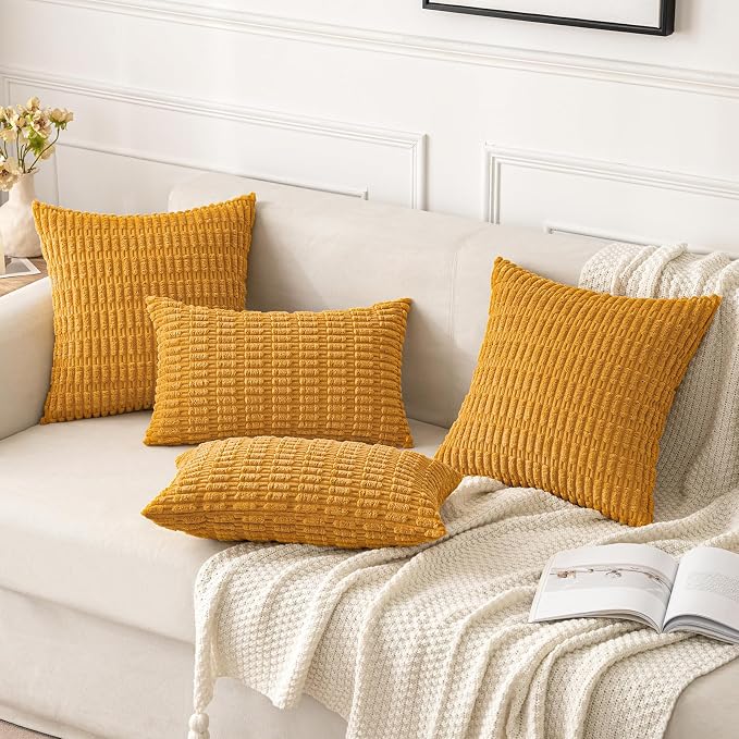 MIULEE Pack of 2 Corduroy Decorative Throw Pillow Covers 18x18 Inch Soft Boho - Image 2
