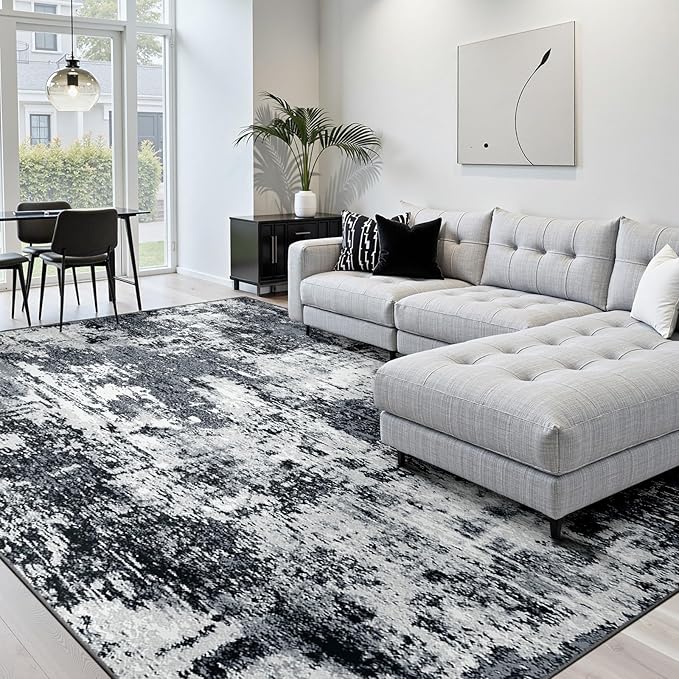 Washable Area Rugs 6'x8' Non-Slip Modern Abstract Soft - Image 2