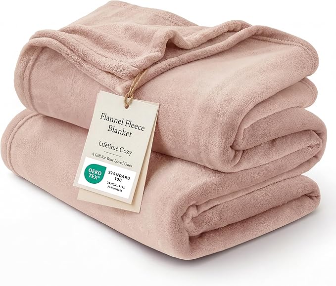 Bedsure GentleSoft Fleece Blankets King Size Dusty Pink by BEDSURE