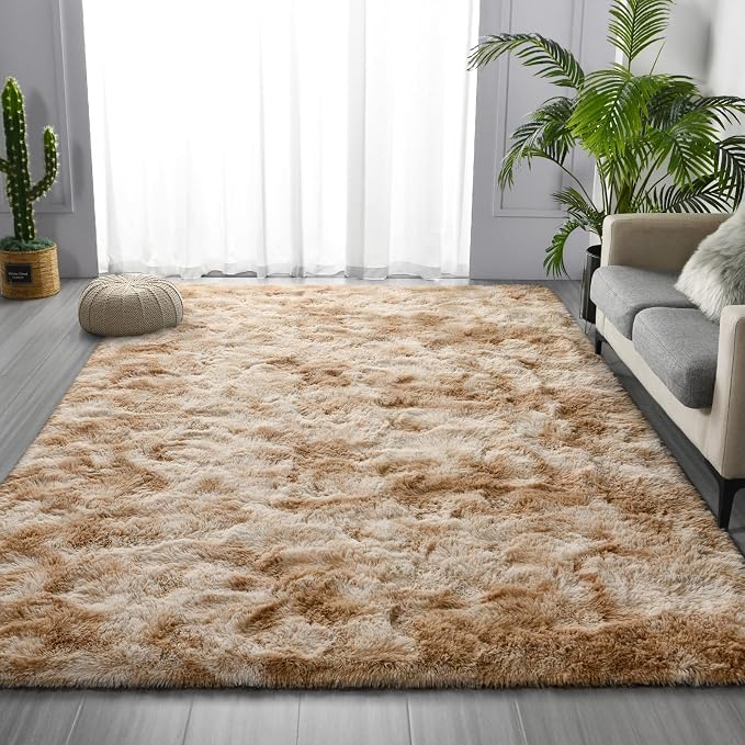 Deerhoo Large Shag Area Rugs 9 x 12, Tie-Dyed Plush Fuzzy Rugs - Image 3