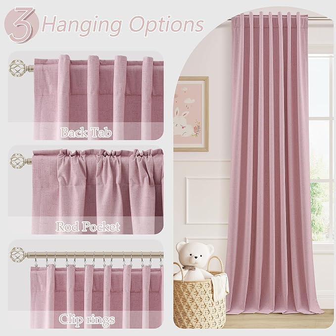 Guken 100% Blackout Curtains 90 Inch Length 2 Panels Set - Image 6