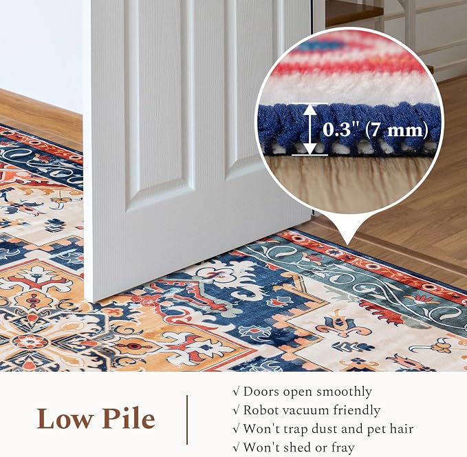 Rugflix 8x10 Area Rug for Living Room, Machine Washable Area Rugs - Image 4