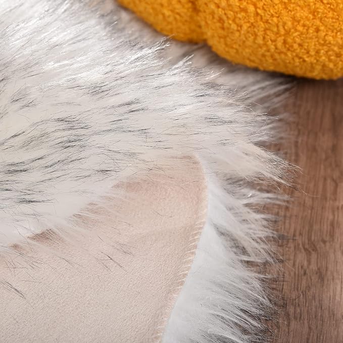 Goolela Sheepskin Area Rug 6x9 Fluffy Fuzzy Furry Faux Fur Rug - Image 7