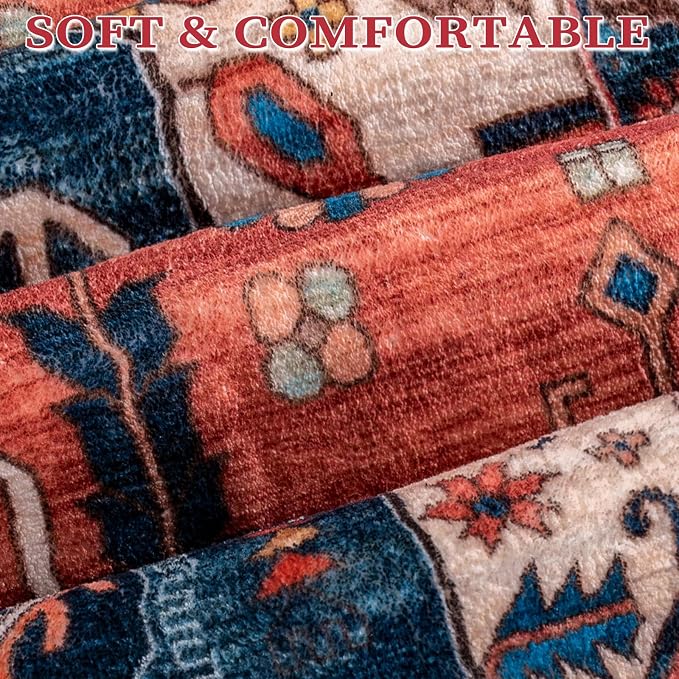 SERISSA 7x10 Area Rugs for Living Room, Large Washable Non-Slip Boho Rug - Image 5