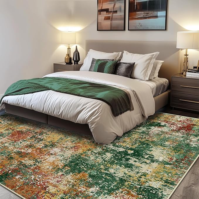 Washable Area Rugs 8'x10' Non-Slip Modern Abstract Soft - Image 2