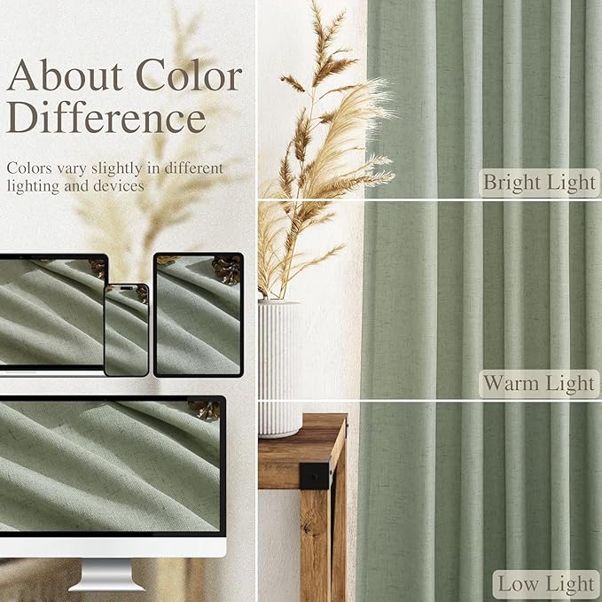 Desert Sage Linen 112 Inch Curtains - Image 3