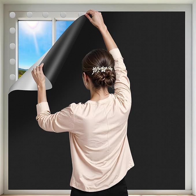 100% Blackout Curtains for Bedroom 2 Pack 40"x57" Portable Window Blinds Cover by ZUNGOUMC