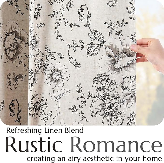 jinchan Blackout Floral Curtains - Image 5