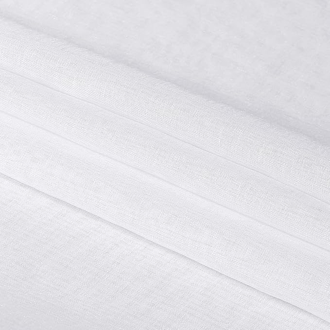 DWCN White Sheer Curtains 84 inches Long 2 Panels Set, Rod Pocket Voile Window - Image 6