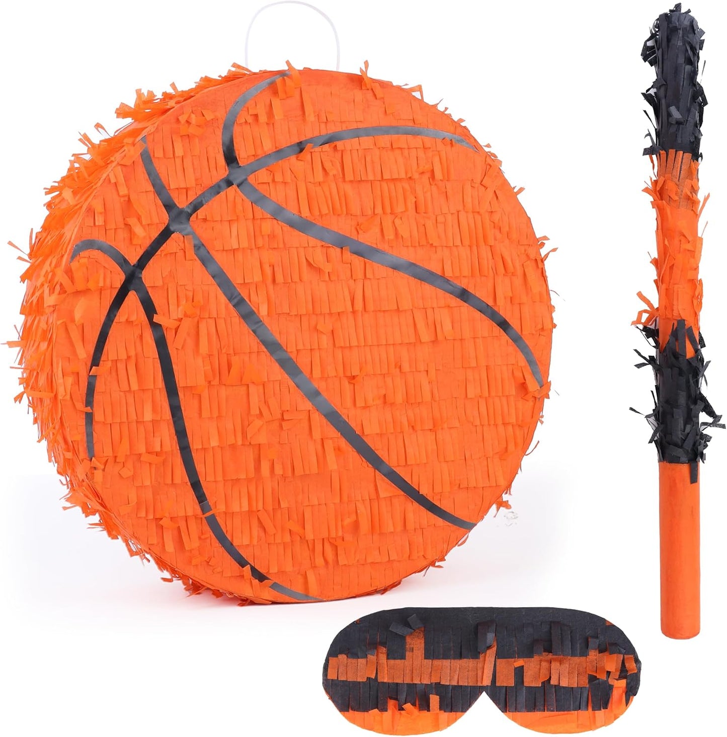 New Basketball Pinata Bundle with a Blindfold and Bat(13 x 13 x 4 Inches),Soccer Ball Pinata for Birthday Party Boys, Perfect for Birthday Party, Sport Theme Party, Decoration