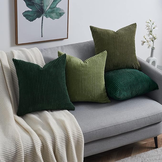 Topfinel Christmas Decorative Throw Pillow Covers Green Series, Winter Fluffy - Image 3