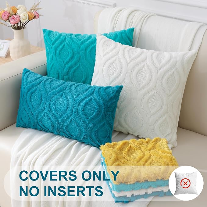 decorUhome Summer Throw Pillow Covers 20x20 Inch Set of 2, Soft Plush Faux Wool - Image 7