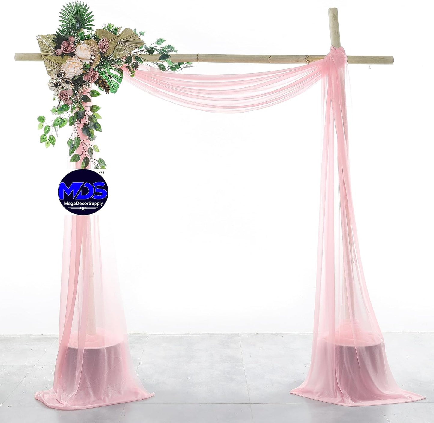 MDS Halloween Chiffon Draping Fabric - 1 Panel, 30" Wide x 75ft Long - Sheer Spooky Arbor & Canopy Drapery for Haunted House Backdrops, Party Ceilings, DIY Costumes & Themed Events - Blush Pink