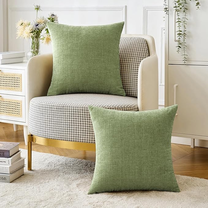 MIULEE Pack of 2 Couch Throw Pillow Covers 20x20 Inch Spring Soft Sage Green - Image 5