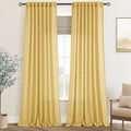 Gold Curtains for Living Room Back Tab Modern Farmhouse Semi Sheer Curtains 108 by Jolilight