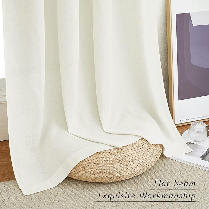 NICETOWN Off White Curtains Linen Blend - Image 7