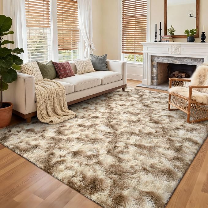 4x6 Ft Shag Area Rug for Bedroom Living Room, Tie-Dyed Ultra Soft Fluffy Furry - Image 2