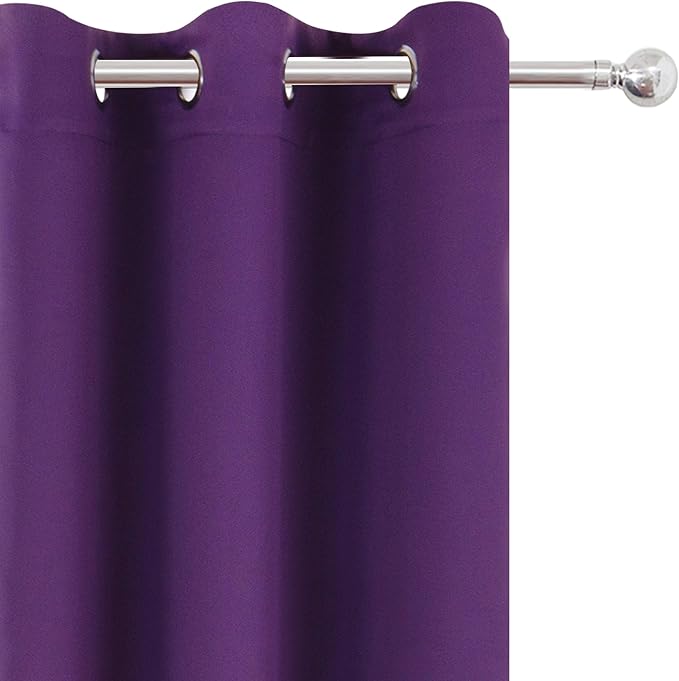 LEMOMO Blackout Curtains 42 x 84 Inch/Purple Curtains Set of 2 Panels/Room - Image 7