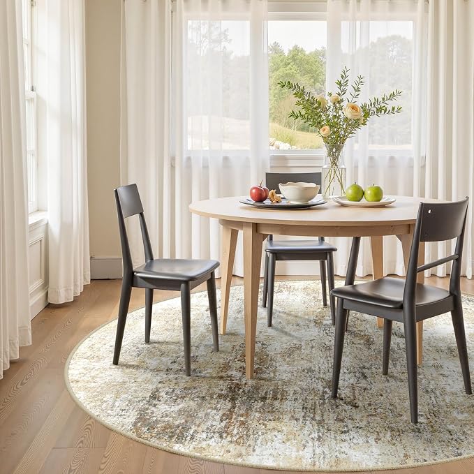 Washable Area Rugs 6ft Non-Slip Modern Abstract Soft - Image 3