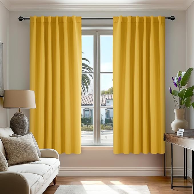 Deconovo Blackout Curtains, Thermal Insulated, W52 x L63 2 Panels, Back Tab by Deconovo